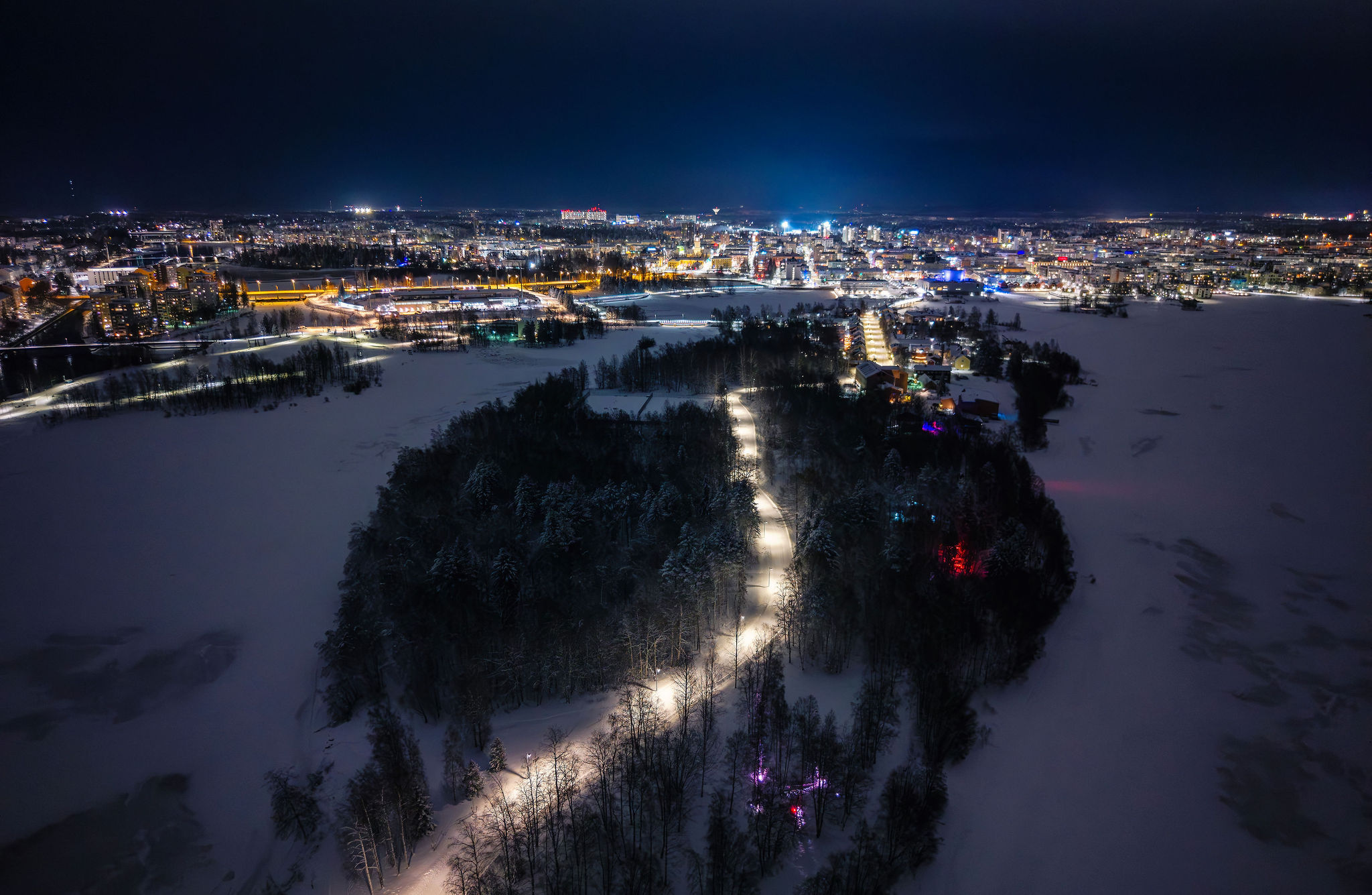 aerial view of Pikisaari - Oulu